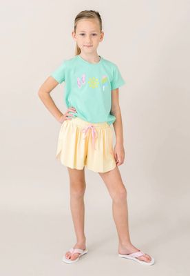 Tatum Short Sunshine Yellow/Pink Stripe