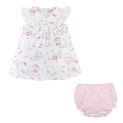 Printed Dress W/ Ruffled Lace