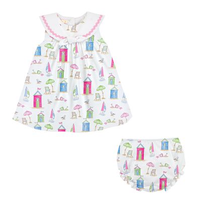Printed Dress W/Sailor Collar