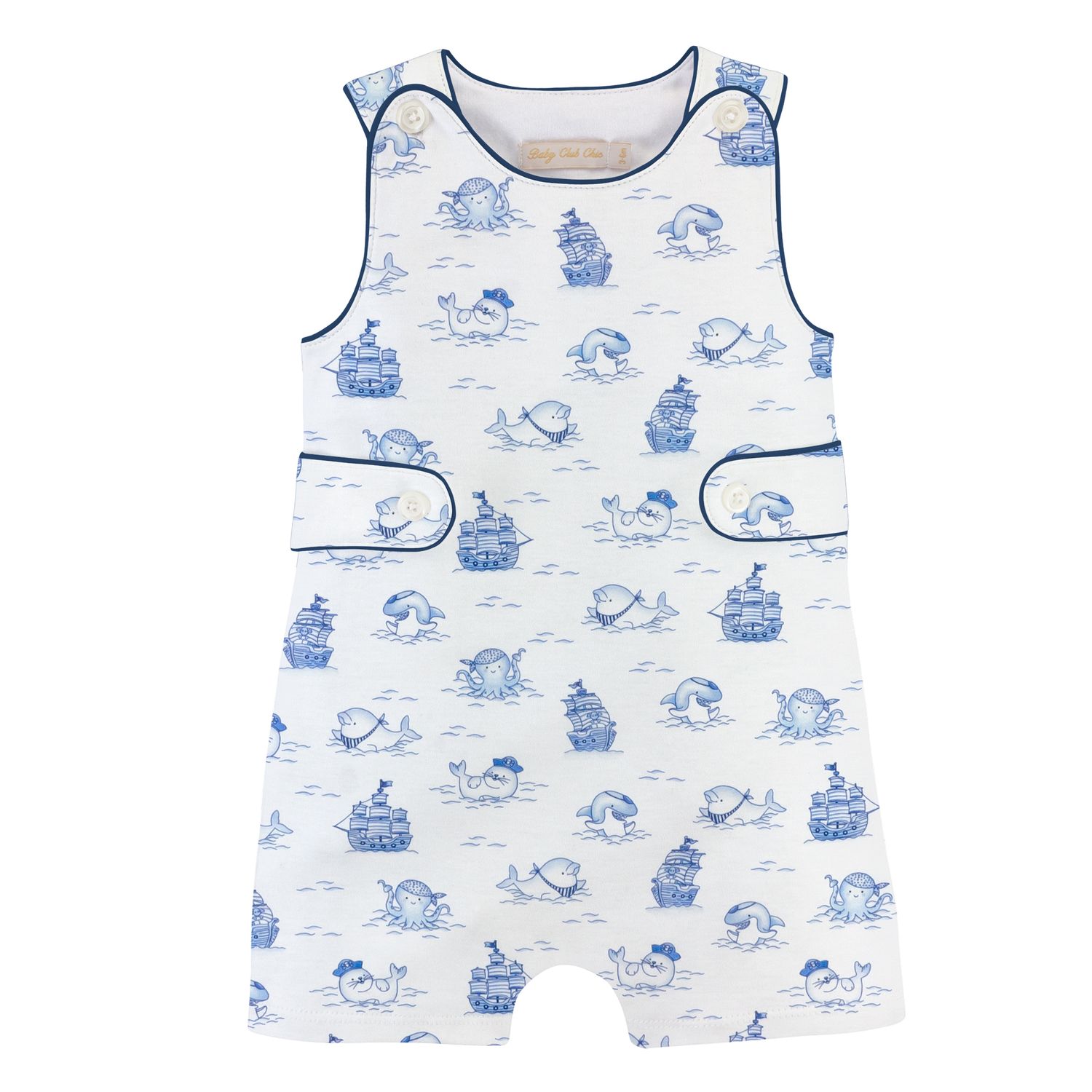 Printed Romper W/Buttons