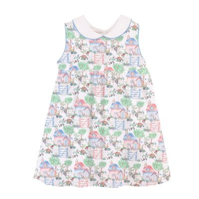 Baby Printed Dress W/ Rd Collar