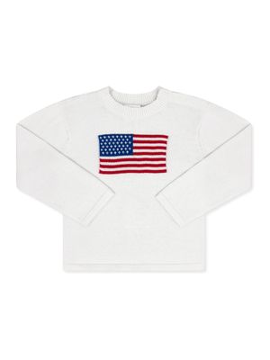 Cozy Up Sweater White/Flag