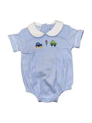 Blue Knit Stripe Bubble-Cars