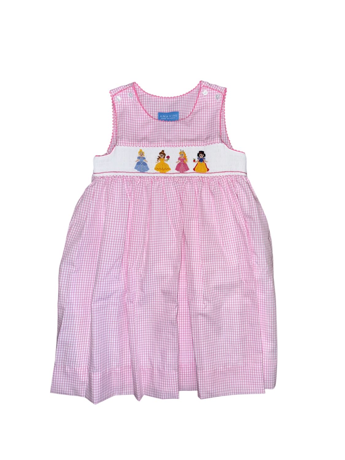 Princess Pink Check Sleeveless Dress
