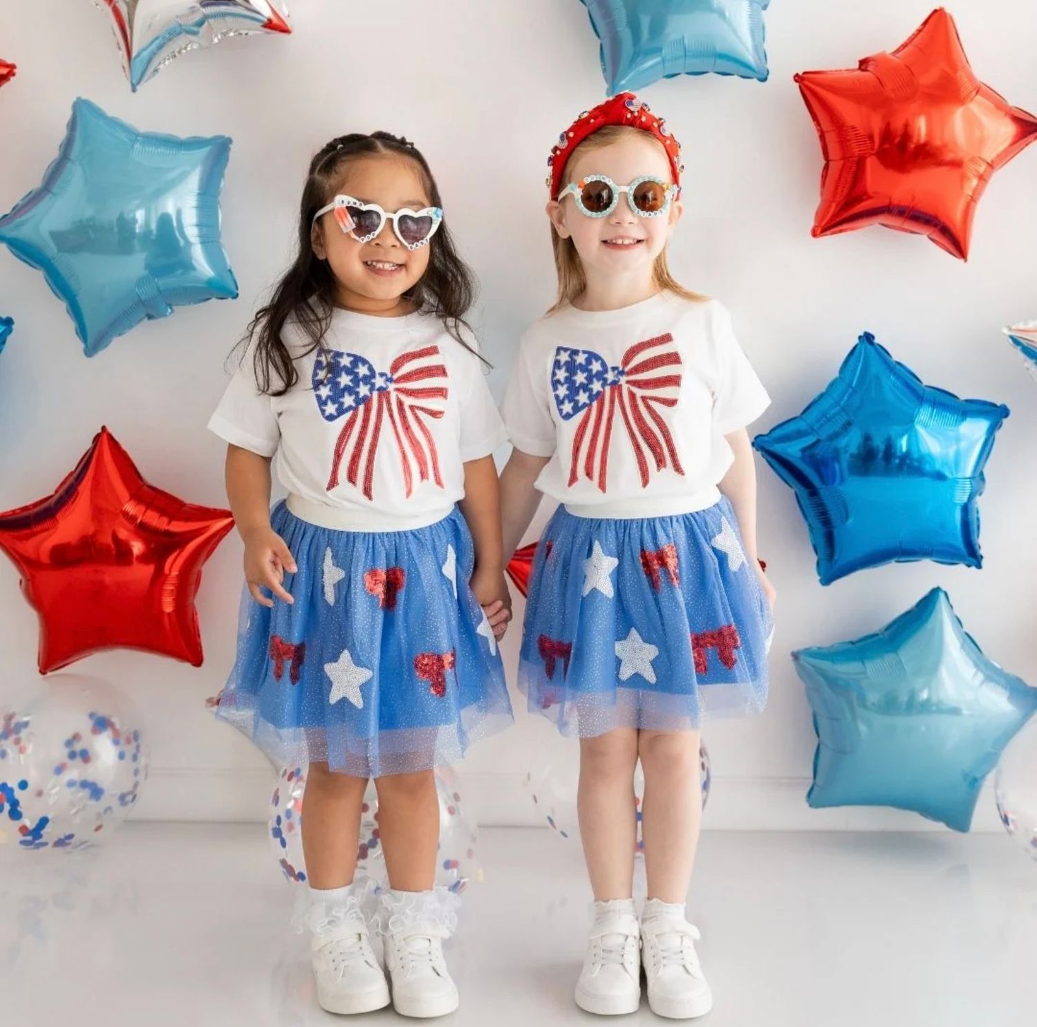 Patriotic Sequin Bow Tee