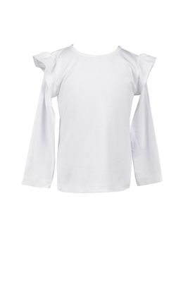 White LS Flutter Slv Shirt
