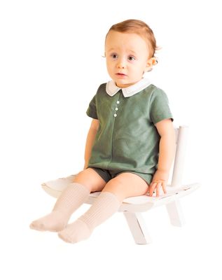 Cozy Green Cord Romper