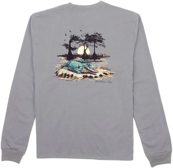 Bayou Gator L/S Battleship Grey
