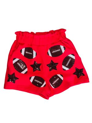 BC Red And Black Football Shorts