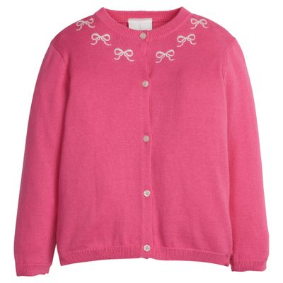 Embroidered Cardigan Pink Bows