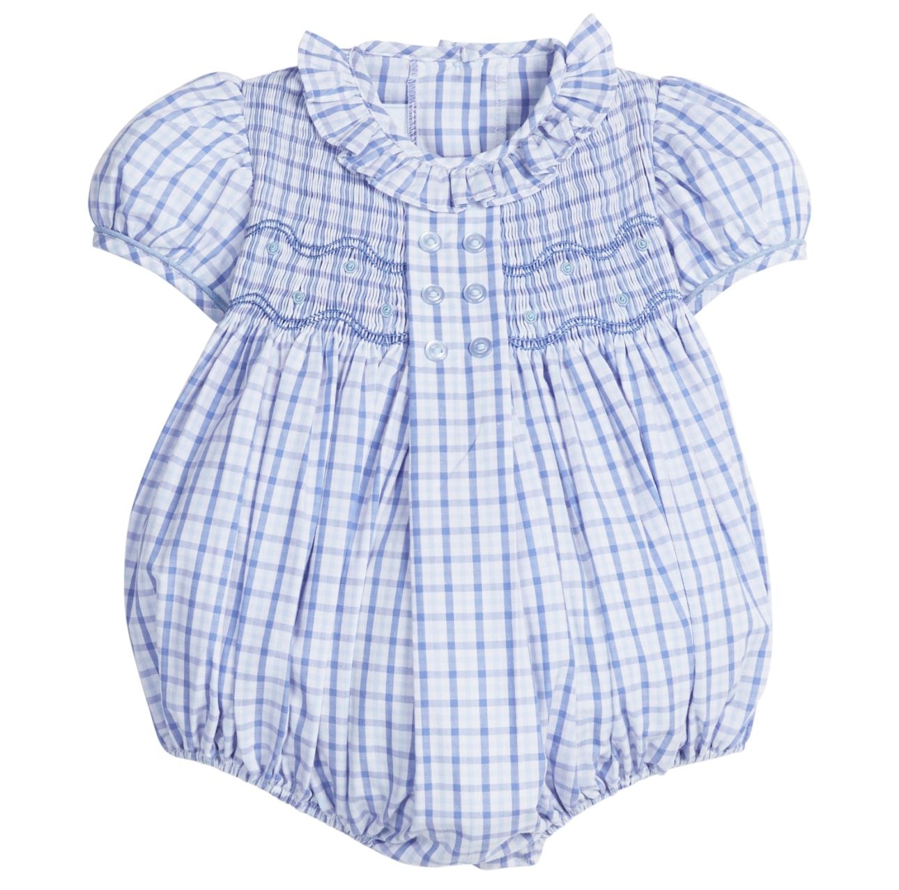 Smocked Bridget Bubble Woodberry Plaid