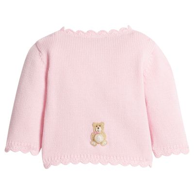 Pink Teddy Bear Crochet Cardigan