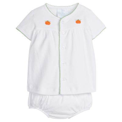 Pinpoint Pumpkin Layette Knit Set