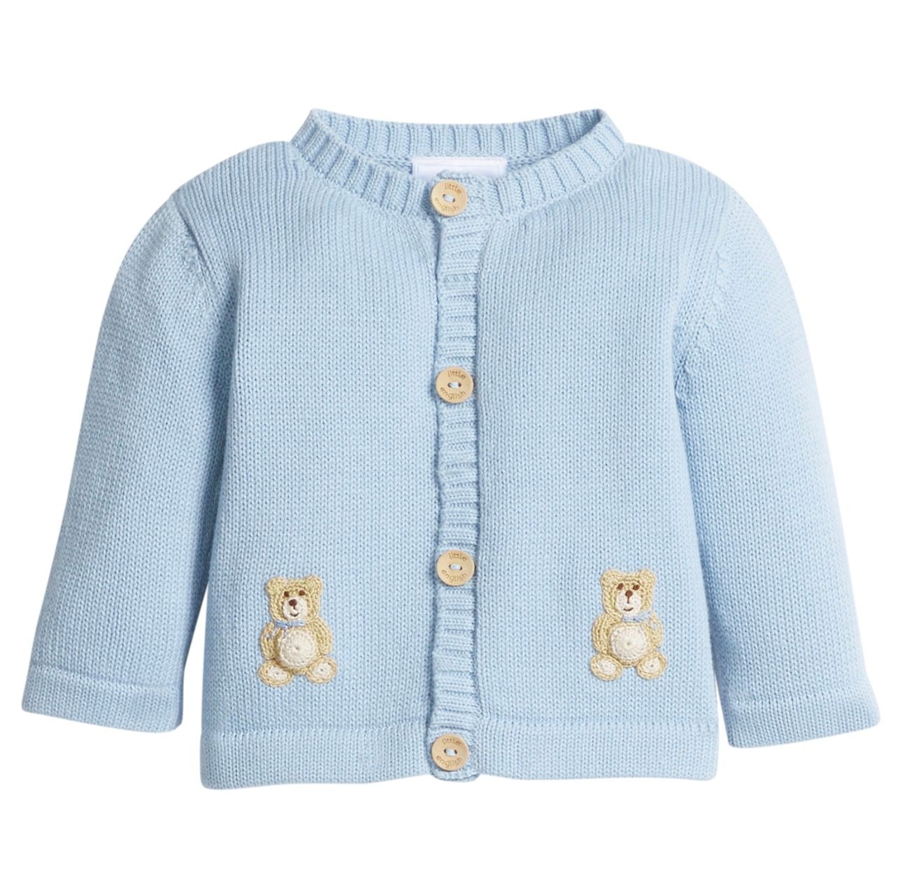Blue Teddy Bear Crochet Cardigan