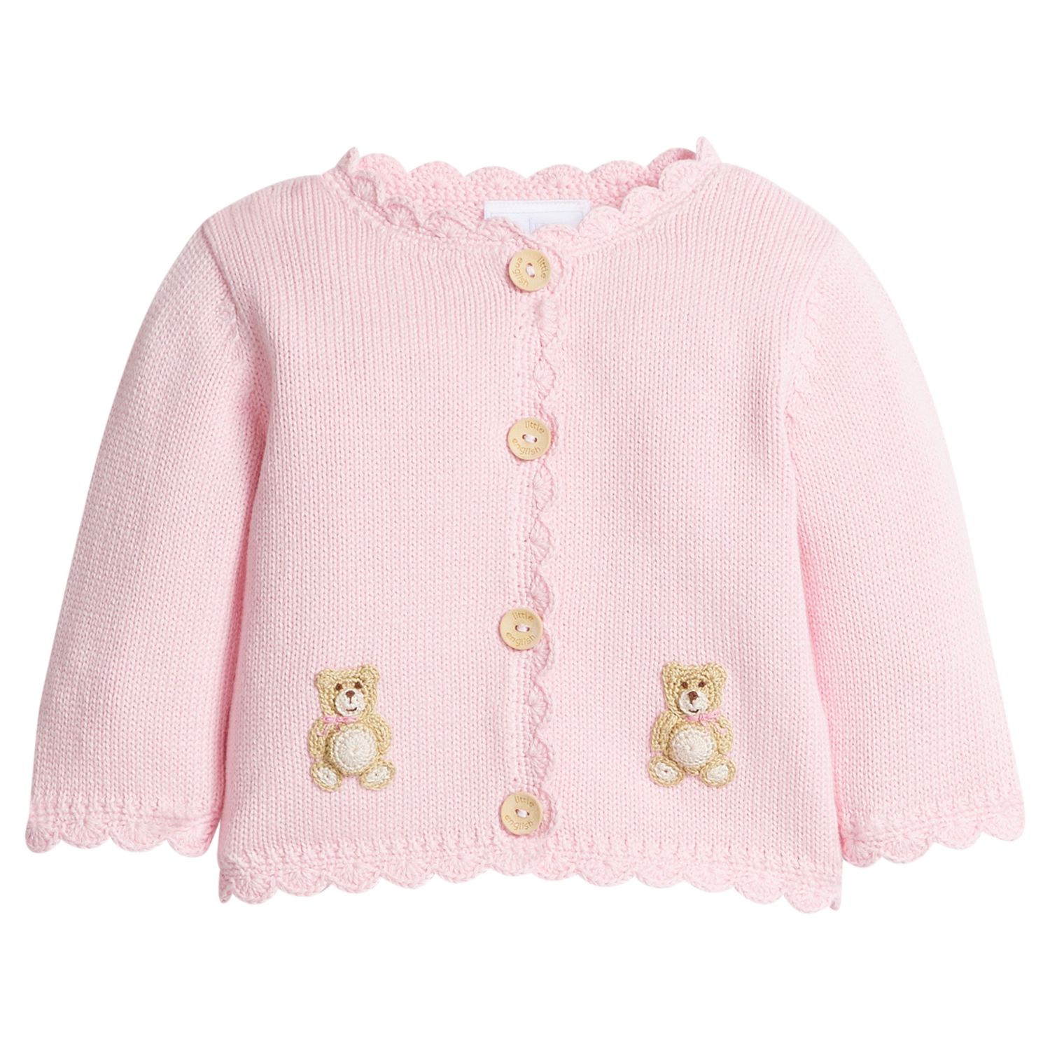 Pink Teddy Bear Crochet Cardigan