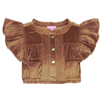 Brown Faux Suede Set