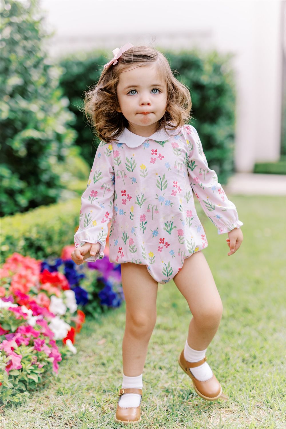 English Garden LS Bubble-Pink/Floral