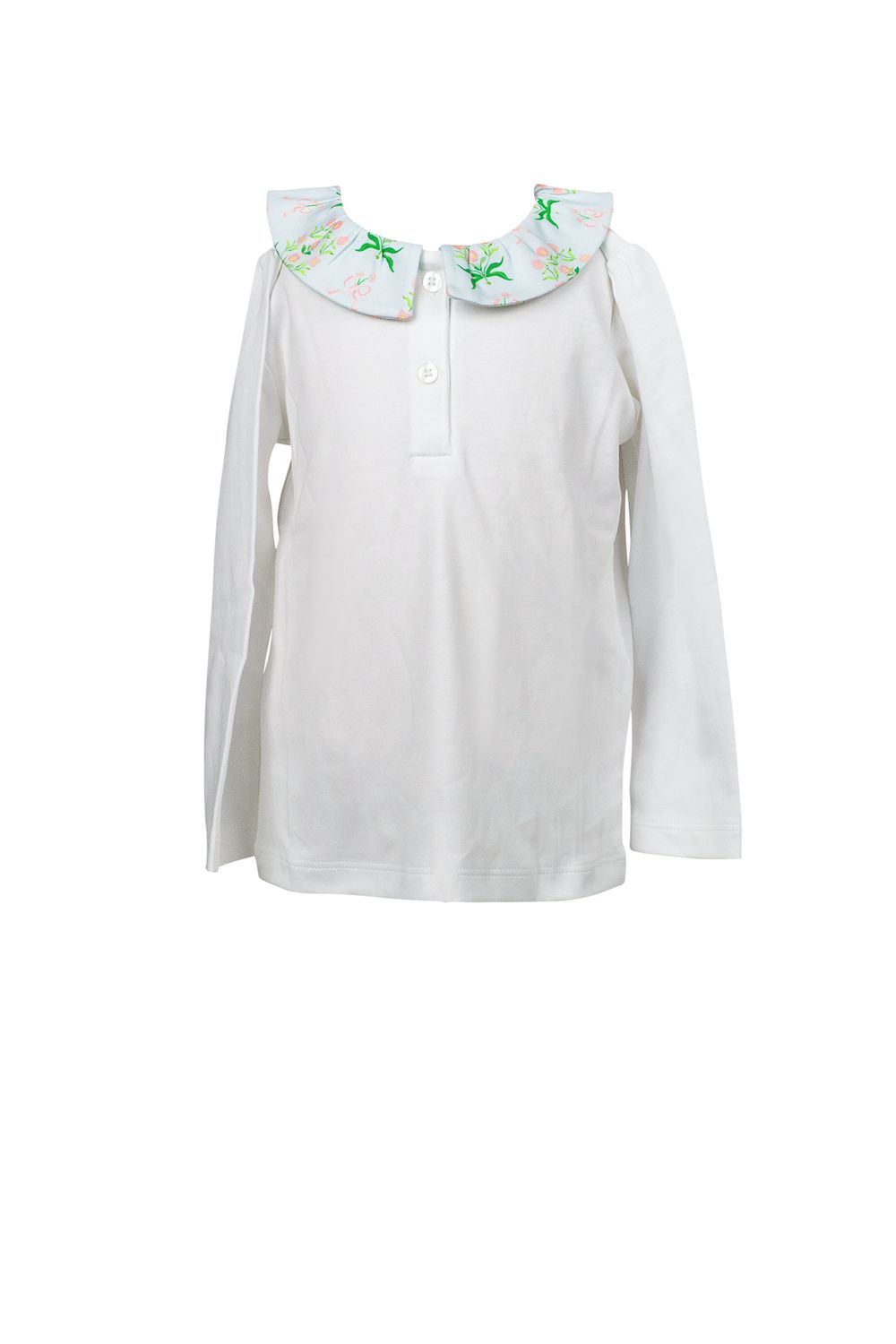 Margot LS Collar Shirt-Wht/Floral 