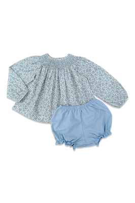 Blue Floral Corduroy Millie Set