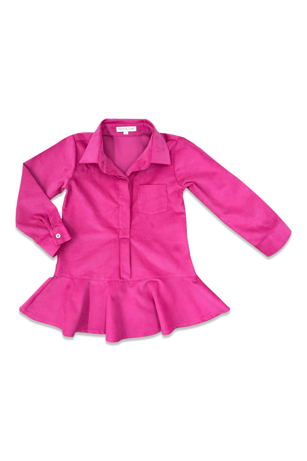 Dozier LS Hot Pink Corduroy Dress