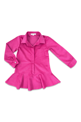 Dozier LS Hot Pink Corduroy Dress