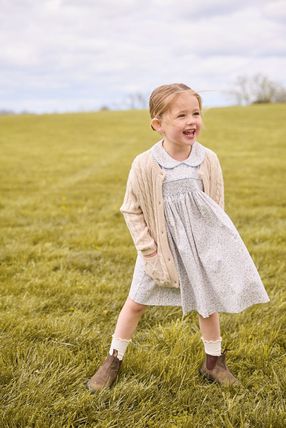 Smocked Peter Pan Dress-Winthrop Floral
