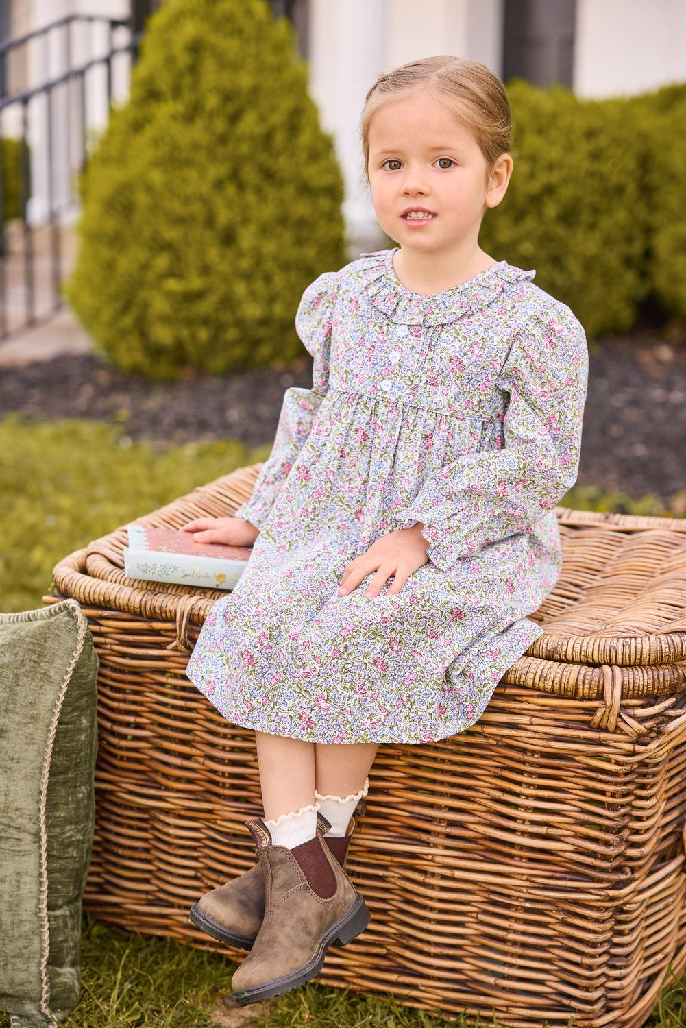 Pleated Caroline Dress-Lavender Gables Floral