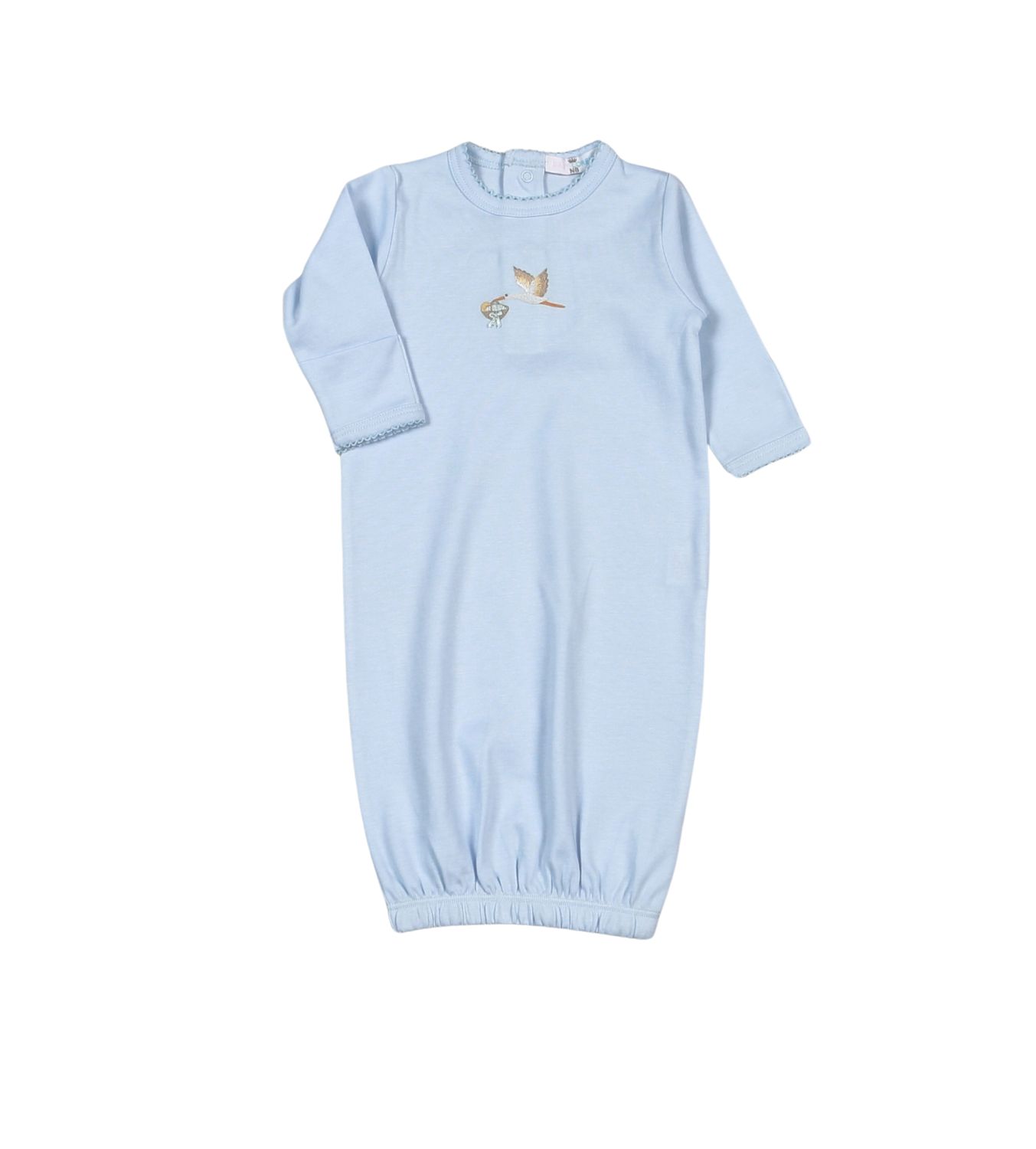Blue Welcome Baby Hand Emb Gown
