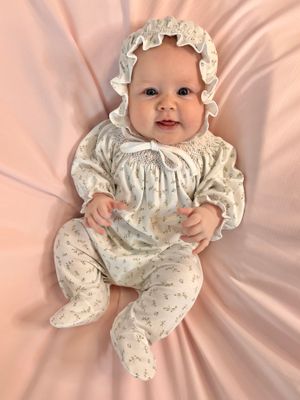 Bella Pink Floral Smk Bishop Footie