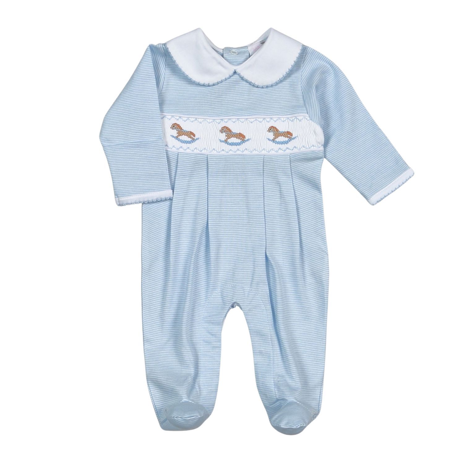 Blue Rocking Horse Smk Pima Footie