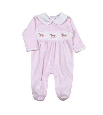Pink Rocking Horse Smk Pima Footie