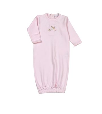 Pink Welcome Baby Hand Emb Gown 