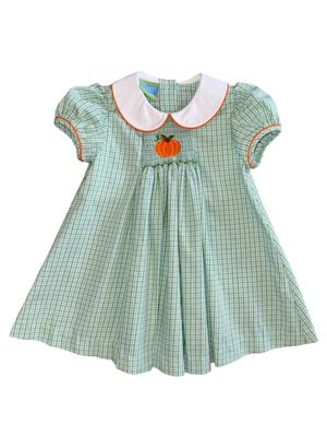 Green Check  Pumpkin Patch Dress