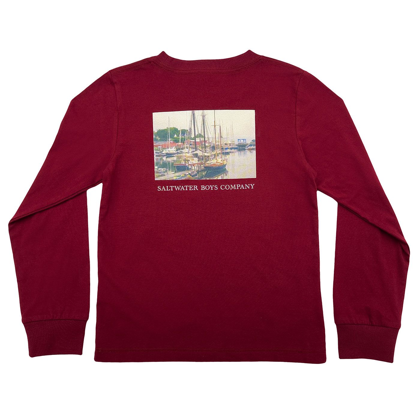 Maroon Harbor Boats LS Tee