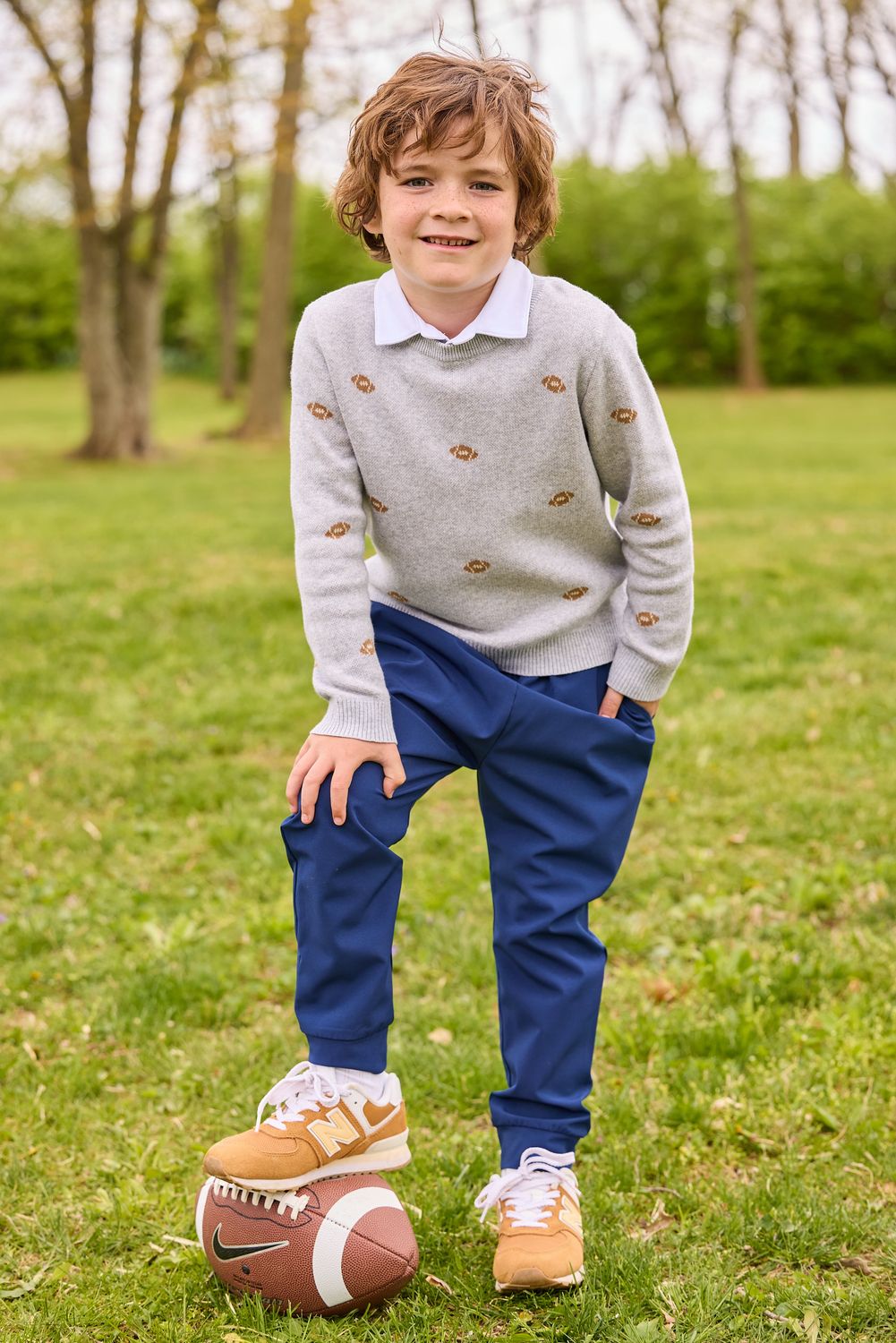 Multi Football Intarsia Sweater