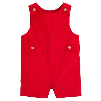 Red Corduroy Button Tab Jon Jon