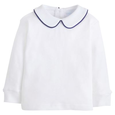 Navy Piped Peter Pan Shirt