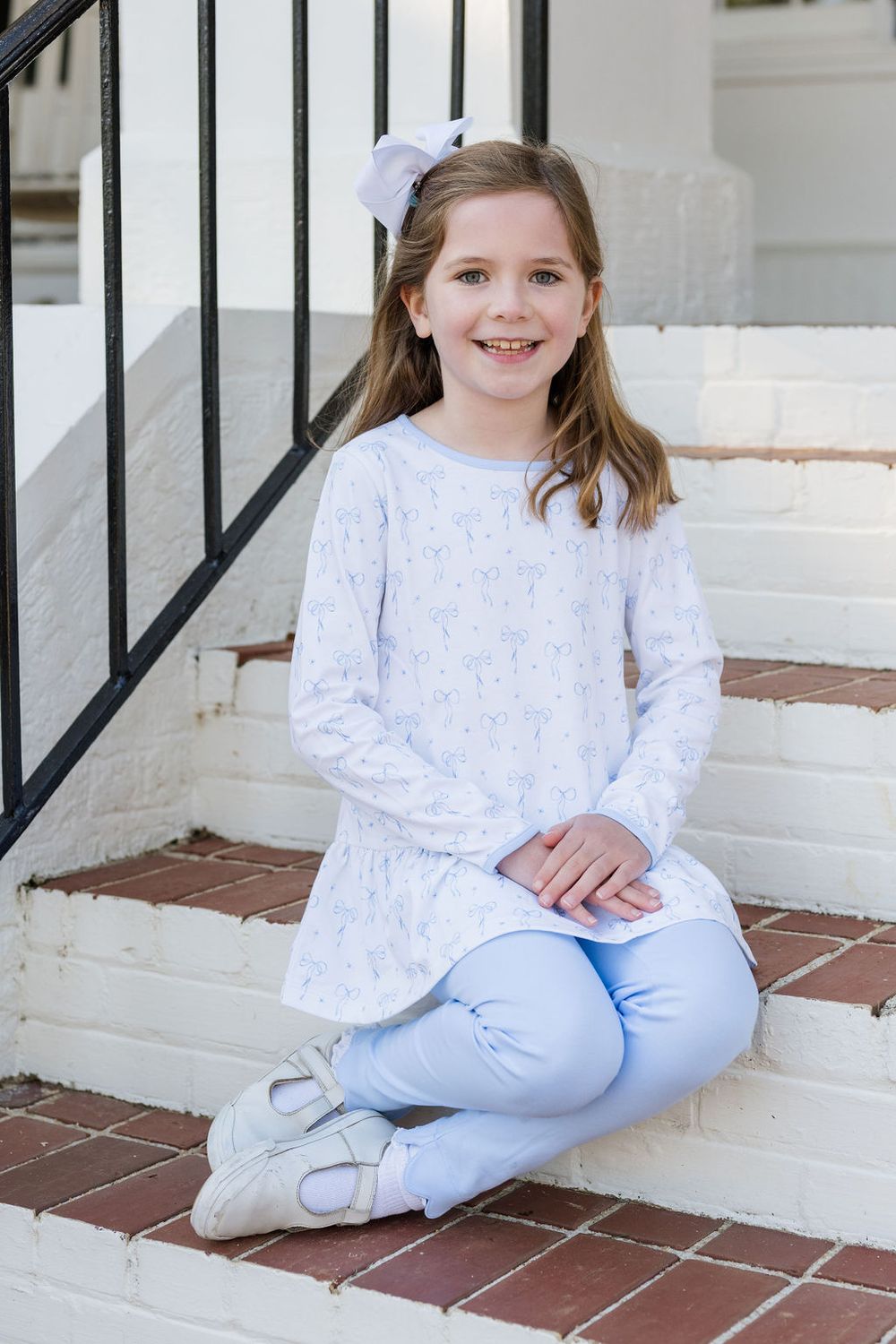 Blue Bow Peggie Peplum Legging Set