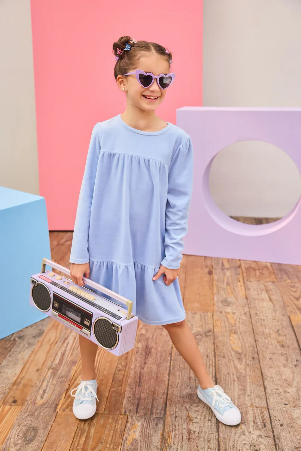 Periwinkle Velour Lisle Dress