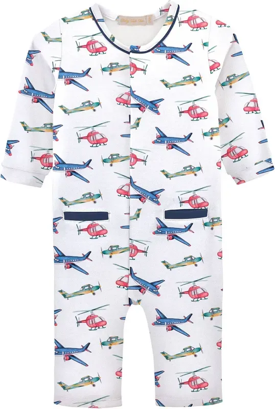 Aircraft Playsuit w/Point Collar
