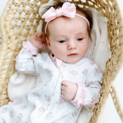 Santa Printed Zipper Footie 