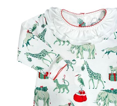 Christmas Safari Ruffle Playsuit