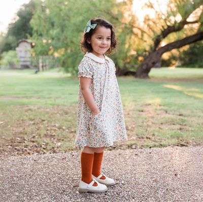 Fall Floral Twirl Pocket Dress