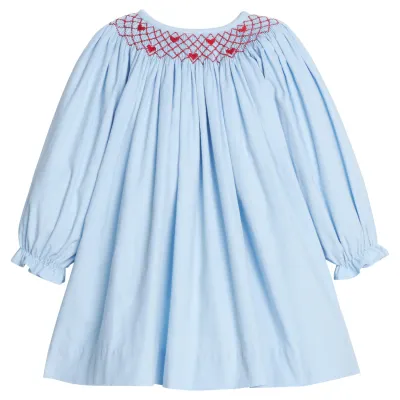 Smocked Bishop Dress-Hearts
