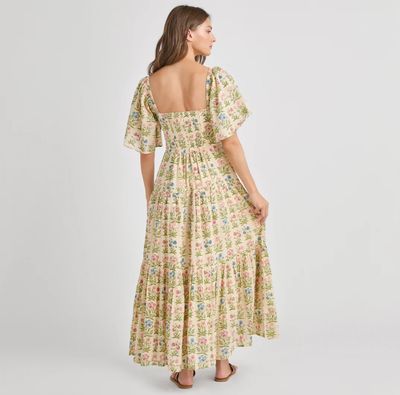  Marilyn Bell Sleeve Leafy Floral Dress