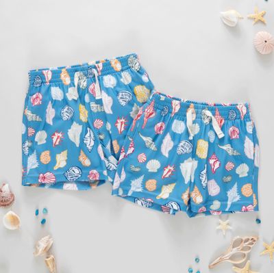 Boys Swim Trunk -Blue Seashells