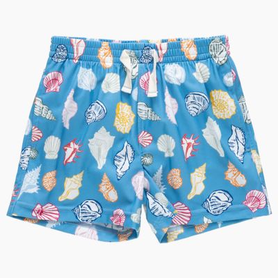 Boys Swim Trunk -Blue Seashells