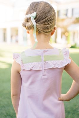 Pink/Green Stripe Sleeveless Dress