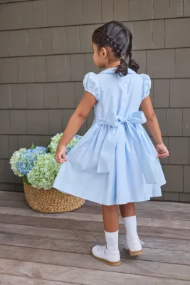 Light Blue/White Smocked Emery Dress