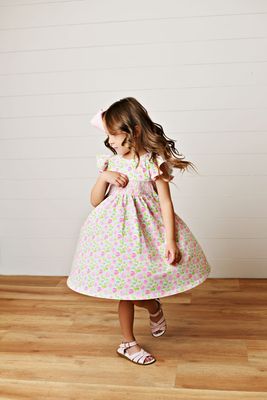 Pink Floral Smocked Dress